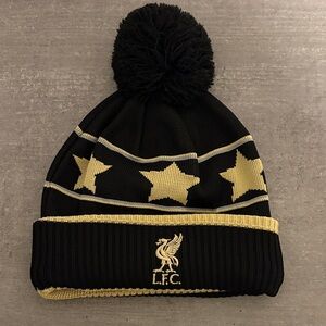 Black and Gold Liverpool Beanie with Stars